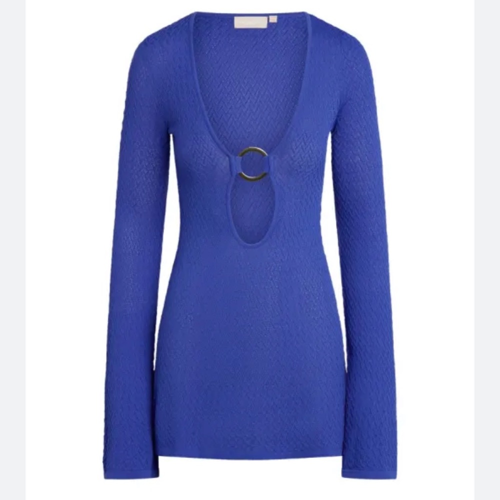 Monday Swimwear Royal Blue Long Sleeve Coverup with Ring Detail